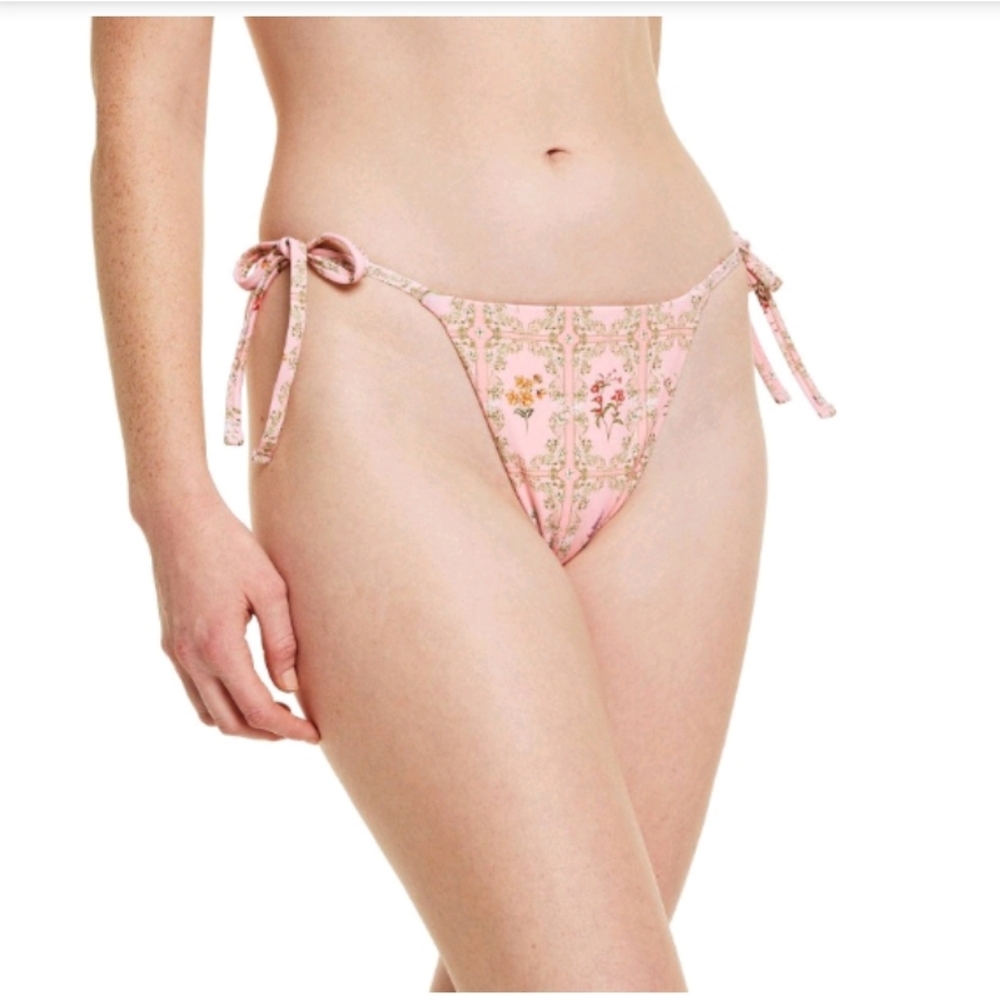 Agua Bendita x Target Dainty Floral/Stripe Reversible Low Rise Cheeky Bikini Bot